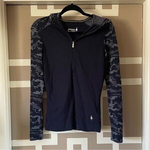 Smartwool Merino Wool Women's Half-Zip Pullover Navy/Camo